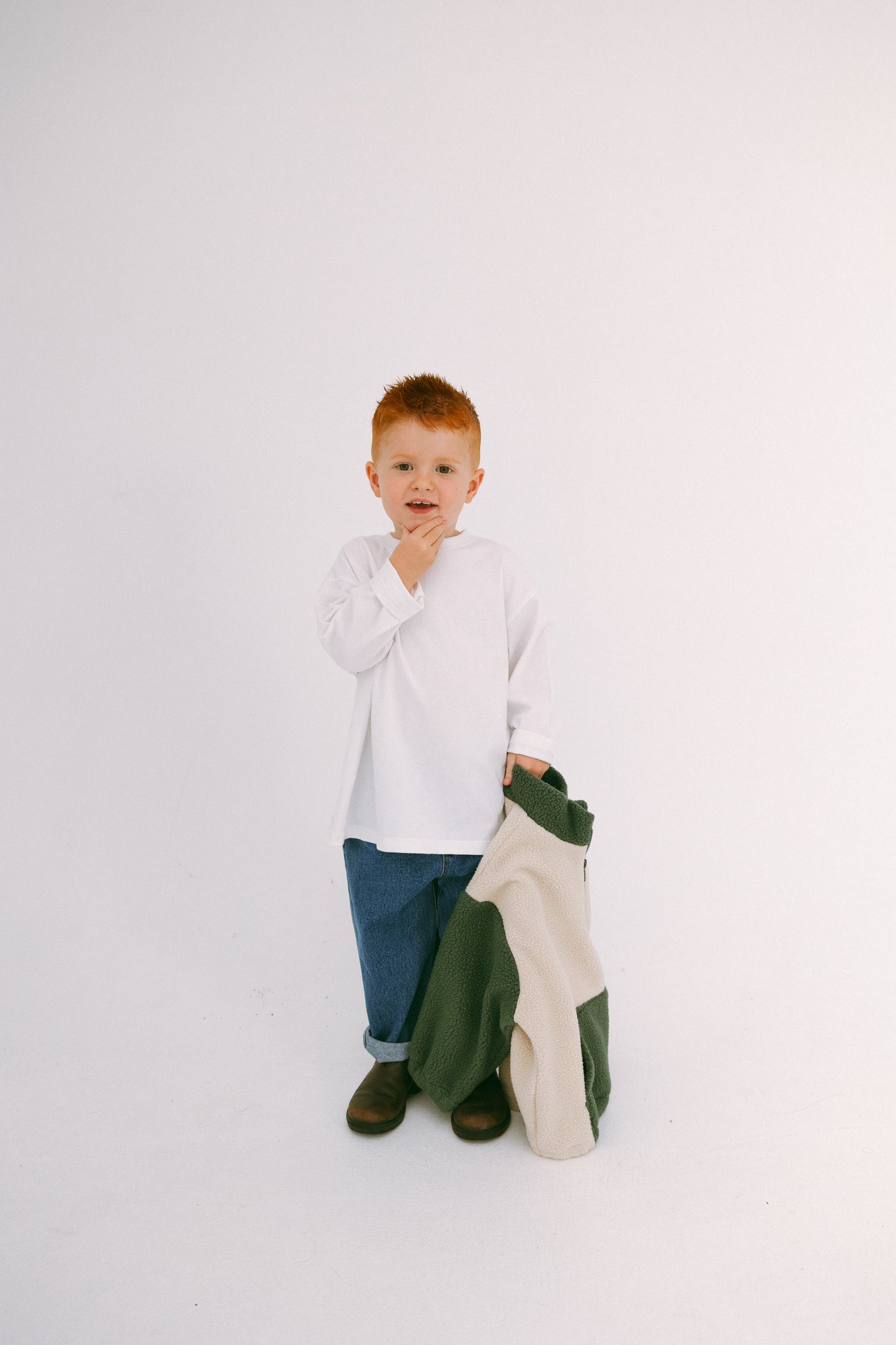 White Long Sleeve Boxy Tee