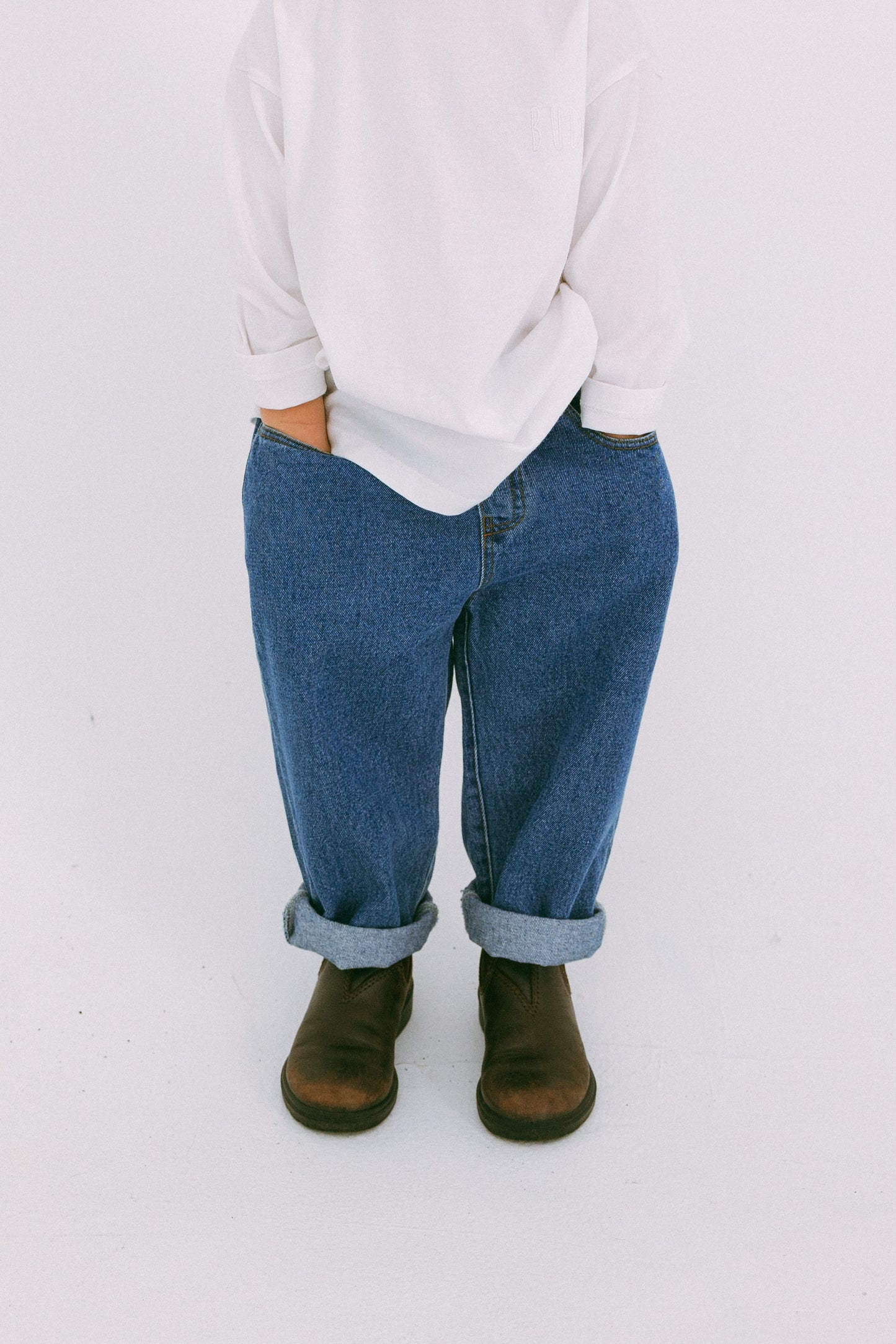White Long Sleeve Boxy Tee