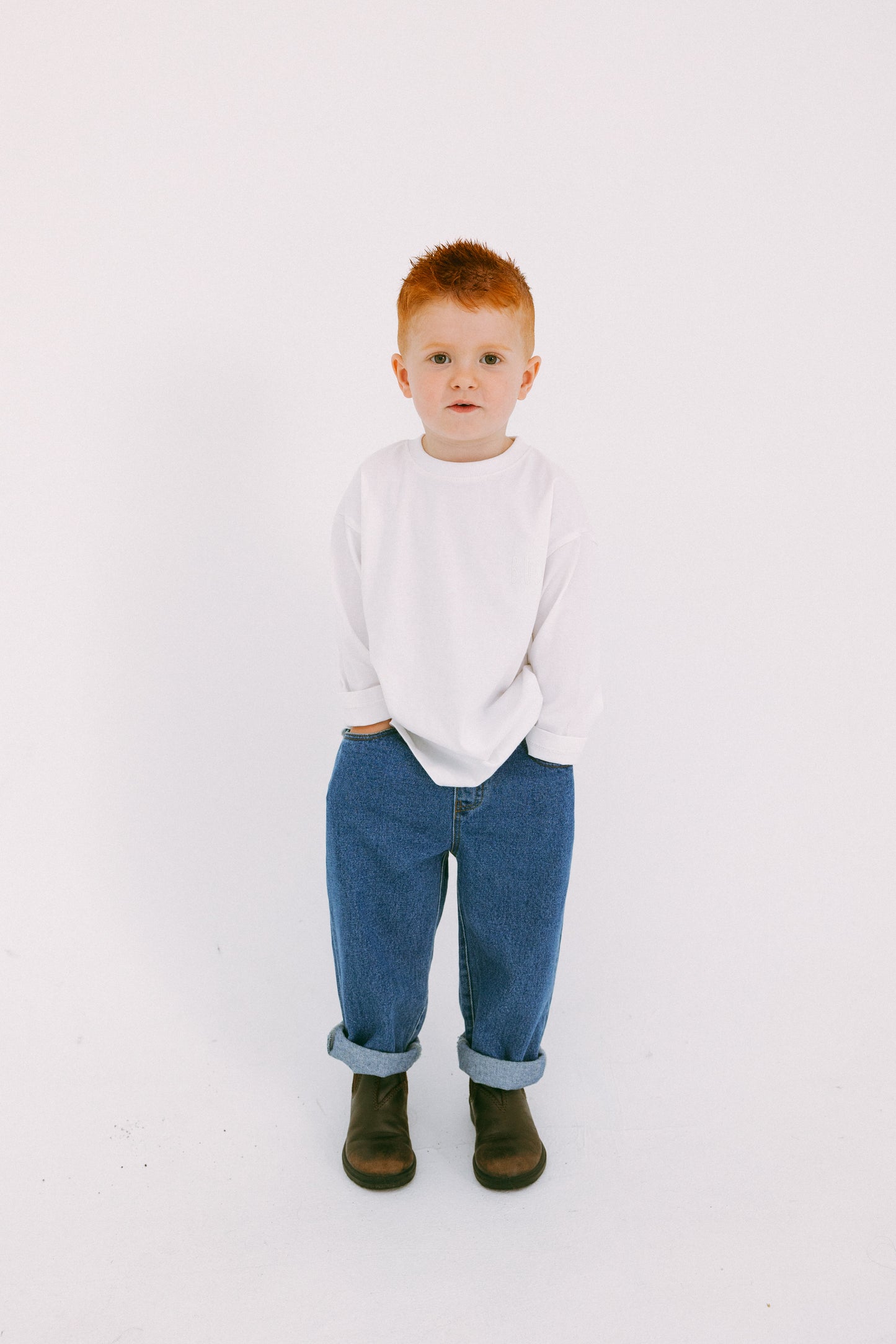 White Long Sleeve Boxy Tee