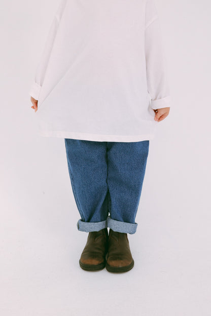 White Long Sleeve Boxy Tee