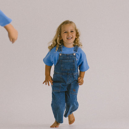 Vintage Blue Denim Cotton Overalls