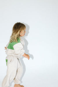 Oat and Green Block Trackies