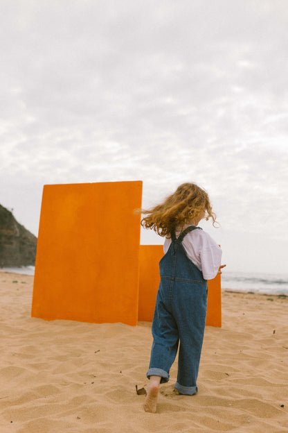 Vintage Blue Denim Cotton Overalls