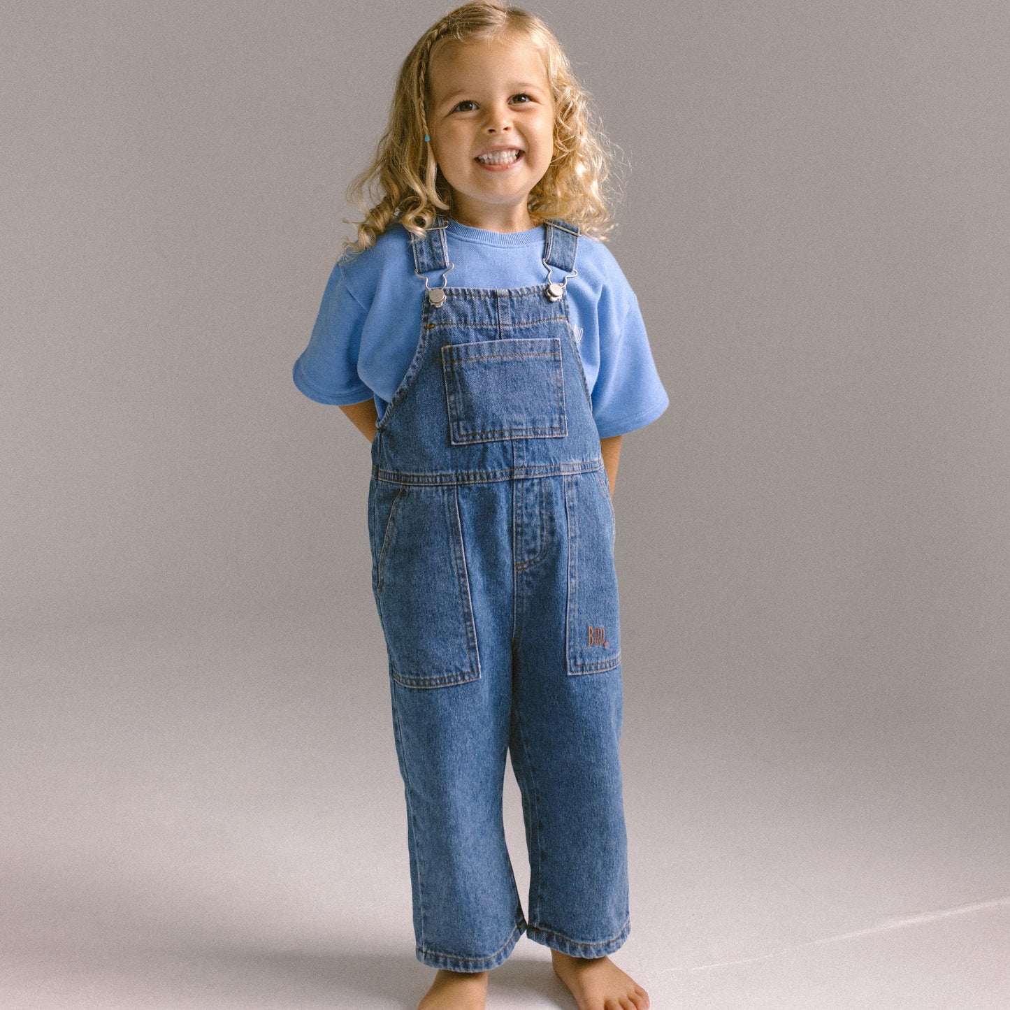 Vintage Blue Denim Cotton Overalls